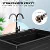 image:imageVingli 37Gallon Freestanding Utility Sink with Faucet 36 Heightened Basin for Laundry Garage Outdoor Garden Pet Wash Heavy Duty Plastic Laundry Tub with Storage Shelf 40L24W36H GreyBlack
