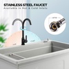 image:imageVingli 37Gallon Freestanding Utility Sink with Faucet 36 Heightened Basin for Laundry Garage Outdoor Garden Pet Wash Heavy Duty Plastic Laundry Tub with Storage Shelf 40L24W36H GreyGray