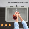 image:imageVingli 37Gallon Freestanding Utility Sink with Faucet 36 Heightened Basin for Laundry Garage Outdoor Garden Pet Wash Heavy Duty Plastic Laundry Tub with Storage Shelf 40L24W36H GreyGray