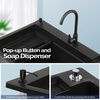 image:imageVingli 37Gallon Freestanding Utility Sink with Faucet 36 Heightened Basin for Laundry Garage Outdoor Garden Pet Wash Heavy Duty Plastic Laundry Tub with Storage Shelf 40L24W36H GreyBlack