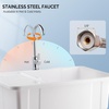 image:imageVingli 37Gallon Freestanding Utility Sink with Faucet 36 Heightened Basin for Laundry Garage Outdoor Garden Pet Wash Heavy Duty Plastic Laundry Tub with Storage Shelf 40L24W36H GreyWhite