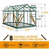image:imageVingli Greenhouse for Outdoors Polycarbonate Heavy Duty Green House with Roof Vents for Winter Aluminum Tunnel Large Walkin Greenhouse for Outside Garden Backyard Easy Setup 6x8 FT Black6x10FT  Green