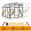image:imageVingli Greenhouse for Outdoors Polycarbonate Heavy Duty Green House with Roof Vents for Winter Aluminum Tunnel Large Walkin Greenhouse for Outside Garden Backyard Easy Setup 6x8 FT Black6x8 FT Black