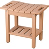 image:imageVINGLI 18 Inch HDPE Outdoor Patio Garden Small Bench Seat Waterproof Shower Bench Backless HDPE Stools Chairs for Inside Shower Outdoor Short Stools TeakTeak