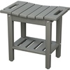 image:imageVINGLI 18 Inch HDPE Outdoor Patio Garden Small Bench Seat Waterproof Shower Bench Backless HDPE Stools Chairs for Inside Shower Outdoor Short Stools TeakGrey