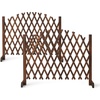image:imageVINGLI 2 Packs Extendable Garden Fence 2755 Inch Tall Freestanding Accordion Fence Solid Wood Retractable Trellis Instant Fence Pet Grate for Home Patio Yard Garden Carbonized WoodCarbonized Brown with Arched Top