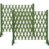 image:imageVINGLI 2 Packs Extendable Garden Fence 2755 Inch Tall Freestanding Accordion Fence Solid Wood Retractable Trellis Instant Fence Pet Grate for Home Patio Yard Garden Carbonized WoodOlive Green with Flat Top