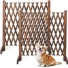 image:imageVINGLI 2 Packs Extendable Garden Fence 2755 Inch Tall Freestanding Accordion Fence Solid Wood Retractable Trellis Instant Fence Pet Grate for Home Patio Yard Garden Carbonized WoodCarbonized Brown with Flat Top