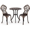 image:imageVINGLI 3 PCS Outdoor Bistro Set Outdoor Patio Set AllWeather Cast Aluminum Bistro Table Set Bistro Table and Chairs Set of 2 for Backyard Garden Balcony Bronze LeafBronze