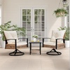 image:imageVINGLI 3 Pieces Wicker Patio Furniture Set Outdoor 360degree Swivel Rocking Chairs with Thickened Cushions and Rattan Side Table Patio Glider Chair for Porch Deck Garden Backyard Pool Beige