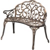 image:imageVINGLI 385 Patio Park Garden Outdoor Metal Rose Bench 2Person Cast Iron Cast Aluminium Frame Antique Finish ChairAccented Lawn Front Porch Path Yard Decor Deck Furniture White ButterflyBronze
