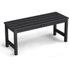 image:imageVINGLI 40in Outdoor HDPE Bench Weatherproof Porch Bench with Wood Grain Texture amp Stainless Steel Hardware Heavy Duty Support 660lbs 12 Person Backless Seat for Garden Patio Entryway BlackBlack