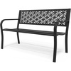 image:imageVINGLI 50 Outdoor Bench Metal with Floral Back Garden Bench Front Porch Bench for Yard Patio Entryway Park Outside 800lb Capacity  GreenBlack