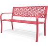 image:imageVINGLI 50 Outdoor Bench Metal with Floral Back Garden Bench Front Porch Bench for Yard Patio Entryway Park Outside 800lb Capacity  GreenPink