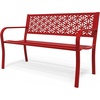 image:imageVINGLI 50 Outdoor Bench Metal with Floral Back Garden Bench Front Porch Bench for Yard Patio Entryway Park Outside 800lb Capacity  GreenRed