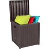 image:imageVINGLI 51 Gallon Outdoor Deck Box Plastic Deck Box Design with Convenient Handles Lockable Storage Box for Patio Garden Backyard and Balcony Greybrown