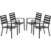 image:imageVINGLI 60 x 38 Rectangle Patio Table for 6 Metal Outdoor Dining Table with Umbrella Hole AllWeather Steel Patio Dining Table Outdoor Table for Lawn Garden Backyard Black L60 xW384 Chairs