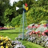 image:imageVINGLI 62FT Ornamental Windmill for Outdoor Metal Wind Mill with MultiFunction Design HeavyDuty Weather Vane for Garden Lawn Yard Decoration Red with Display ShelfLight Blue