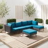image:imageVINGLI 6Piece Patio Furniture Set AllWeather Wicker Outdoor Sectional Sofa with Thick Cushions HandWoven Rattan Conversation Set for Garden amp Backyard BlackBlack