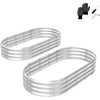 image:imageVINGLI 6x3x1ft Raised Garden Beds 2 Packs Galvanized Planters for Outdoor Plants Planter Boxes Outdoor for Vegetables Sturdy and Easy Assembly Gardening Beds Silver 6x3x1ft6x3x1ft