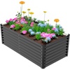 image:imageVINGLI 6x3x2ft Raised Garden Bed Large Planter Garden Boxes Outdoor Planter Raised Beds Kit for Gardening for Vegetables Flowers Herbs BlackBlack