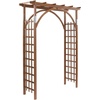 image:imageVINGLI 85in Wooden Arbor Wedding Arch for Ceremony Wood Trellis for Plant Climbing Christmas Decor Pergola for Garden Backyard Lawn BlackBrown