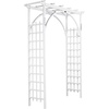 image:imageVINGLI 85in Wooden Arbor Wedding Arch for Ceremony Wood Trellis for Plant Climbing Christmas Decor Pergola for Garden Backyard Lawn BlackWhite