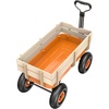 image:imageVINGLI Cargo Wagon Cart for Kids All Terrain Wagon with Wood Railing 10inch Pneumatic Turf Tires Children Garden Outdoor Red OrangeOrange