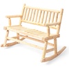 image:imageVINGLI Fir Wood Double Rocking Chair for Porch amp Garden  550lb Capacity WeatherResistant Outdoor Glider Bench with High Backrest Patio Rocker for Couples Backyard Deck RusticNatural