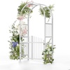image:imageVINGLI Garden Arbor with Gate PVC Wedding Arch for Ceremony Party Trellis for Climbing Plants Outdoor for Backyard LawnWhite