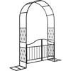 image:imageVINGLI Garden Arch Trellis 76ft Garden Arch with Gate for Climbing Plants and Decoration Metal Garden Arbor with Flat Base Design for Outdoor amp Indoor Lawn Wooden Floor Concrete