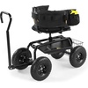 image:imageVINGLI Garden Cart with Soft Rolling Seat Wheels Adjustable Steering Handle amp Utility Tool Tray Planting Wagon Scooter Gardening Tool for Senior for Patio Backyard Lawn amp Outdoor GreenBlack