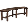 image:imageVINGLI Outdoor Bench Wooden Curved Bench AllWeather Fire Pit Backless Patio Bench 2Person Seating Rustic Garden Bench for Backyard Porch Deck Entryway CarbonizedCarbonized
