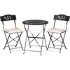 image:imageVINGLI Outdoor Folding Bistro Table and Chairs Set of 2 3Piece Bistro Set with Olive Leaf Cutout Design and Comfortable Cushions for Patio Balcony Garden Porch Yard Mint GreenBlack