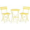 image:imageVINGLI Outdoor Folding Bistro Table and Chairs Set of 2 3Piece Bistro Set with Premium Steel Frame and Comfortable Cushions for Patio Balcony Garden Porch Yard YellowYellow