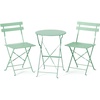 image:imageVINGLI Outdoor Folding Bistro Table and Chairs Set of 2 3Piece Bistro Set with Premium Steel Frame and Comfortable Cushions for Patio Balcony Garden Porch Yard YellowGreen