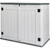 image:imageVINGLI Outdoor Horizontal Storage Shed Waterproof with 34 Cubic Feet Storage Space 50 x 29 x 41 Patio Storage Cabinets for Garbage Cans Bike Tools Deck Box for Yard Porch Garden White35 Cuft