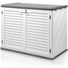image:imageVINGLI Outdoor Horizontal Storage Shed Waterproof with 34 Cubic Feet Storage Space 50 x 29 x 41 Patio Storage Cabinets for Garbage Cans Bike Tools Deck Box for Yard Porch Garden White315 Cuft