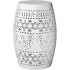image:imageVINGLI Outdoor Iron Side Table Patio End Table AntiRust Metal Round Drum Garden Stool Plant Stand Indoor Iron Accent Table for Patio Deck Porch Living Room WhiteWhite