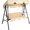 image:imageVINGLI Outdoor Porch Swing with Adjustable Canopy PowderCoated Steel Frame Outdoor Patio Glider Swing with Heavy Duty Stand for Patio Backyard Garden Lawn BeigeBeige