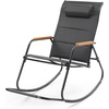 image:imageVINGLI Outdoor Rocking Chair 450lbs Capacity Portable Outdoor Rocker with Footrest Hard Armrests Pillow All Weather Porch Rocker for Garden Living Room Patio Lawn Blue with footrestBlack