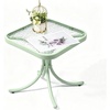 image:imageVINGLI Outdoor Side Table 18 Patio Table Steel Frame Tempered Glass Top Weatherproof Small Tables for Balcony Garden Poolside Green RoundGreen