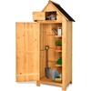 image:imageVINGLI Outdoor Wooden Storage Shed Garden Shed Outside Tool Cabinet with Safety Latch Patio Storage Organizer TeakYELLOW