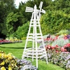 image:imageVINGLI Outdoor Yard Windmill Wooden Wind Spinner for Garden Yard Lawn Patio Decoration Carbonized Wood MediumWhite