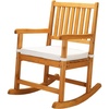 image:imageVINGLI Oversized Rocking Chair Wooden Rocking Chair with High Back Outside Porch Rocking Chair for Patio Yard Garden 550 LBS Teak Rustic 1 PCTeak