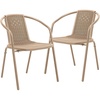 image:imageVINGLI PE Rattan Outdoor Dining Chairs Set of 4 Plastic Stackable Patio Chairs for Indoor Porch Restaurant GardenChampagneChampagne