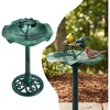 image:imageVINGLI Pedestal Bird Bath 28 Inch Antique Copper Resin Birdbaths Weather Resistant Floral Accents and Vintage Finish Garden Decor for Outdoor Lightweight Courtyard Greenwith Bird FeederGreenWith Bird Feeder