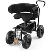 image:imageVINGLI Rolling Garden Stool with Seat and Extendable Handle Gardeners Tool Seat with Wheels and Extra Storage Gifts for People with Bad Knees GreenBlack