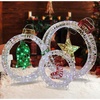 image:imageVINGLI Set of 3 Lighted Iridescent Cut Out Christmas Wreath Decorations 24in 295 White LED Lighted Yard Decorations Battery Operated Collapsible Indoor Outdoor Lawn Garden Front Porch Xmas HolidayRound Box