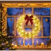 image:imageVINGLI Set of 3 Lighted Iridescent Cut Out Christmas Wreath Decorations 24in 295 White LED Lighted Yard Decorations Battery Operated Collapsible Indoor Outdoor Lawn Garden Front Porch Xmas HolidayGarland